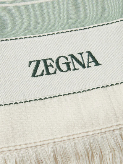 Logo-Embroidered Cotton Beach Towel