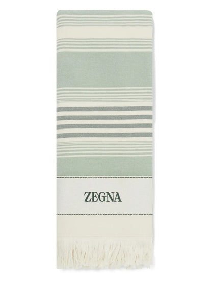 Logo-Embroidered Cotton Beach Towel