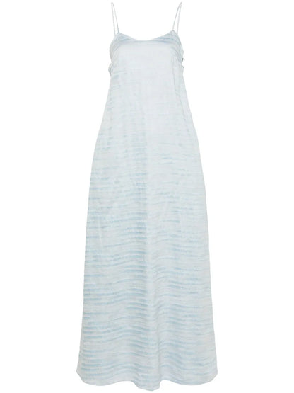 Linen Blend Jacquard Midi Dress