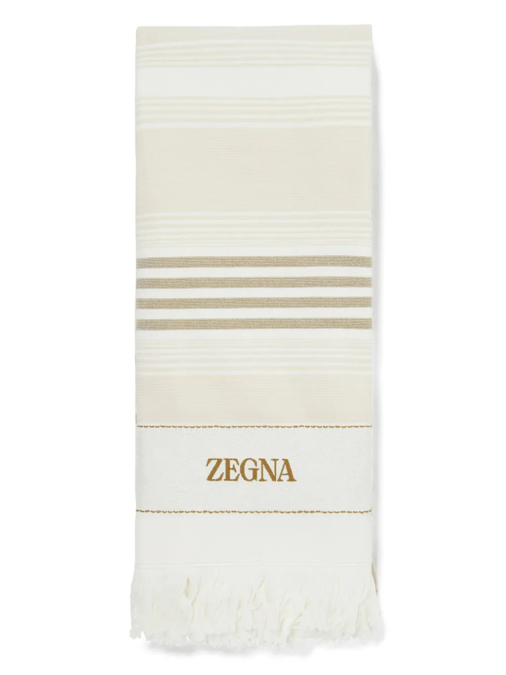 Logo-Embroidered Cotton Beach Towel