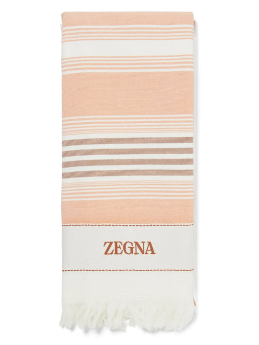 Logo-Embroidered Cotton Beach Towel