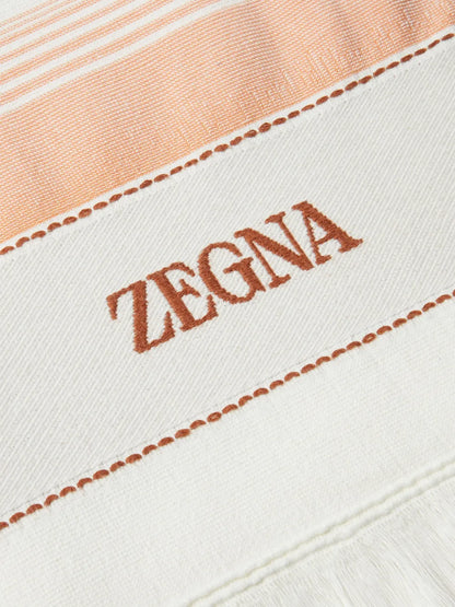 Logo-Embroidered Cotton Beach Towel