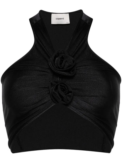 Flower-Motif Stretch-Jersey Top