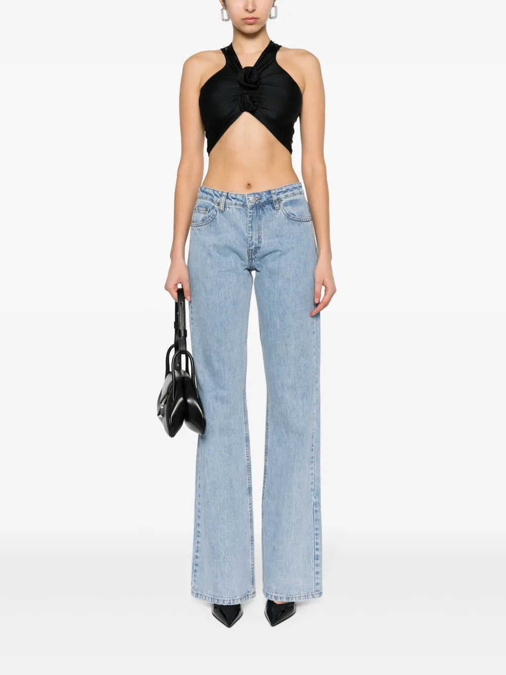 Flower-Motif Stretch-Jersey Top