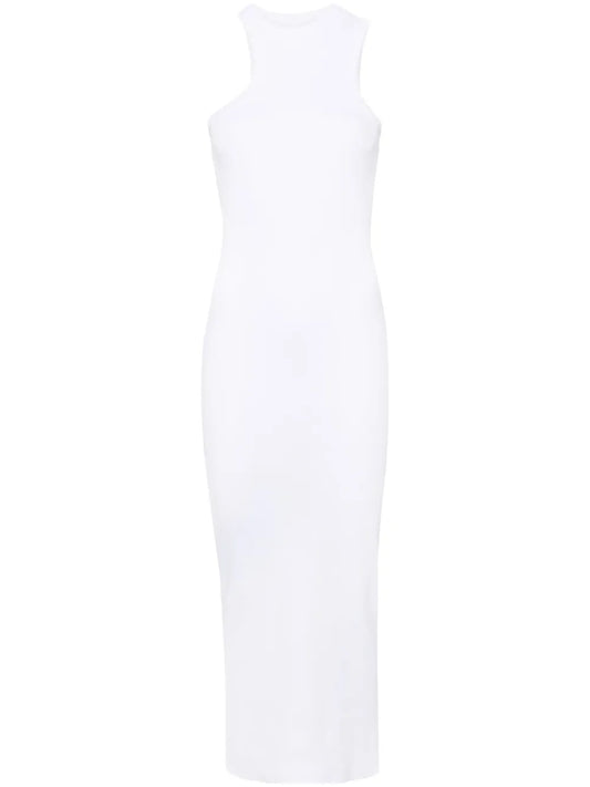 Asymmetric Ribbed Midi Dress