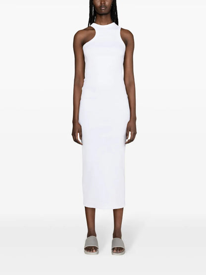 Asymmetric Ribbed Midi Dress