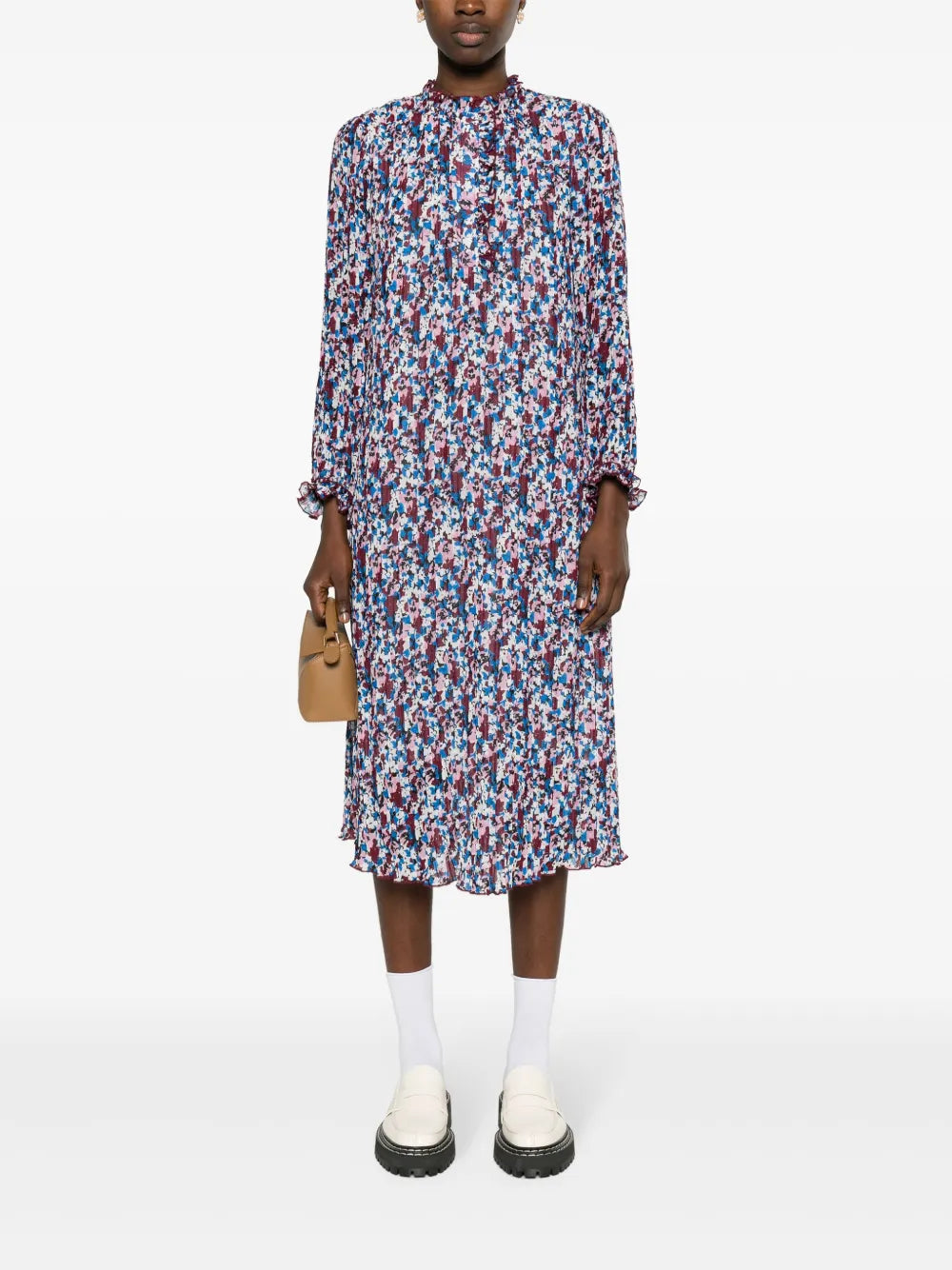 Georgette Pleated Midi Dress