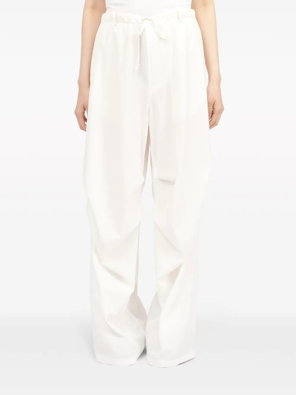 Drawstring-Waist Wide-Leg Trousers