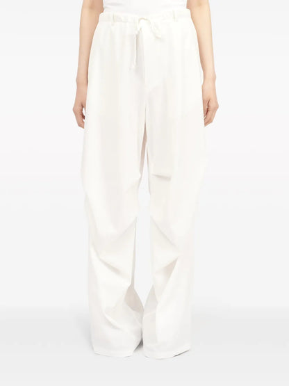 Drawstring-Waist Wide-Leg Trousers