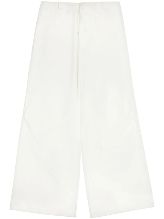 Drawstring-Waist Wide-Leg Trousers