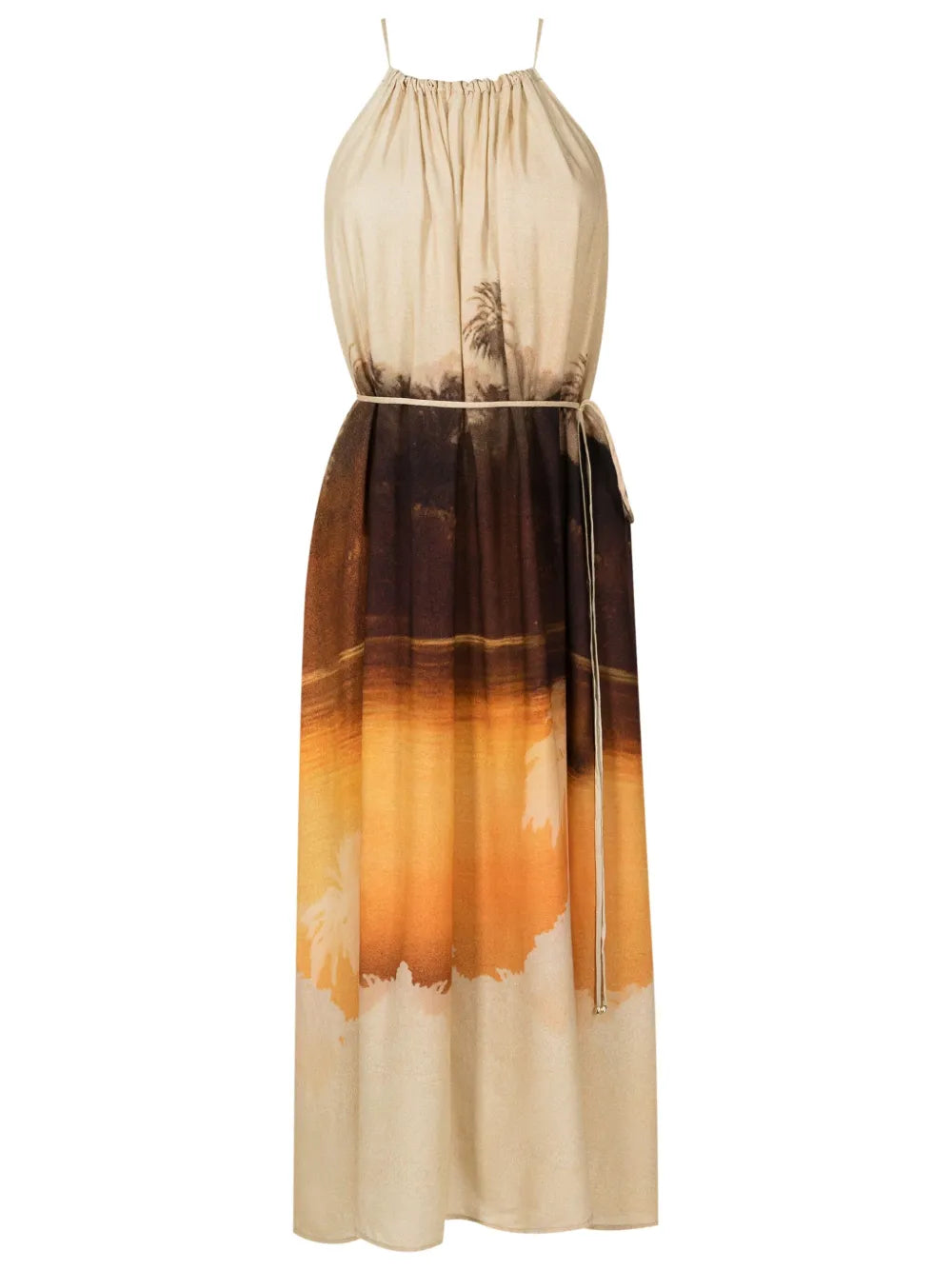Graphic-Print Midi Dress