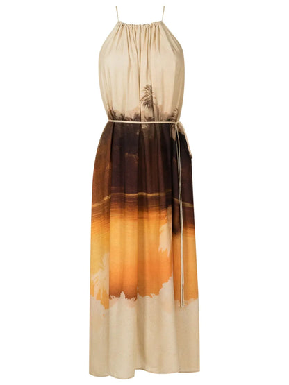Graphic-Print Midi Dress