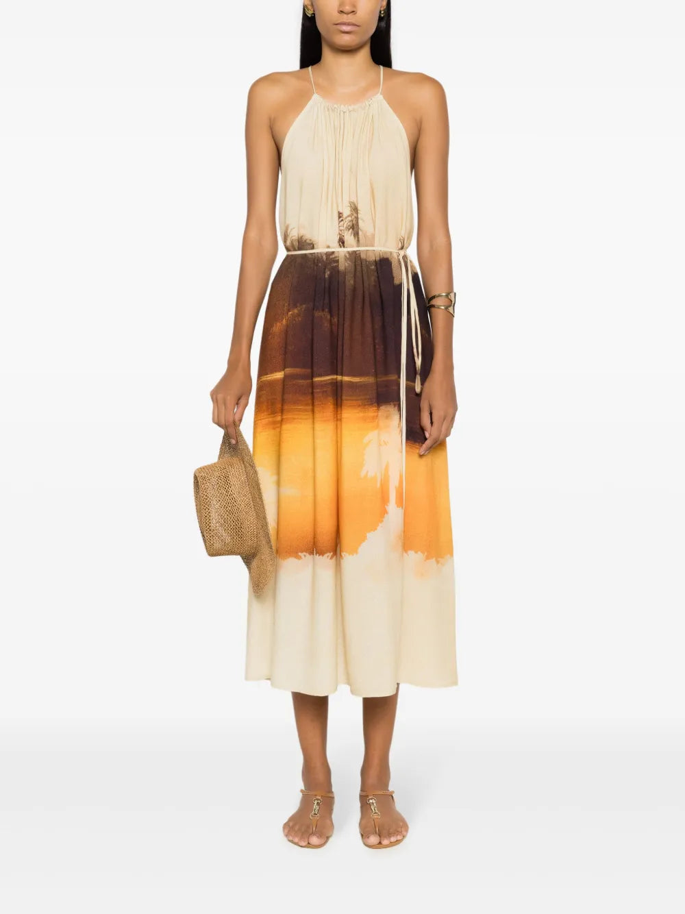 Graphic-Print Midi Dress