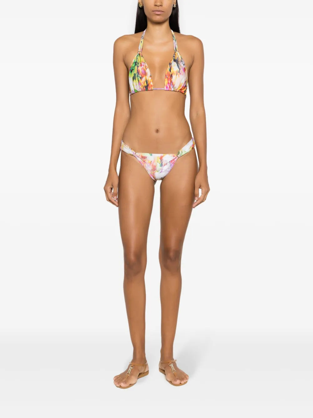 Graphic-Print Bikini Bottoms