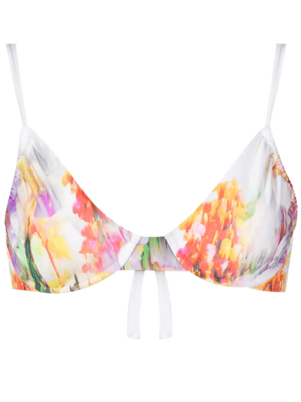 Floral-Print Bikini Top