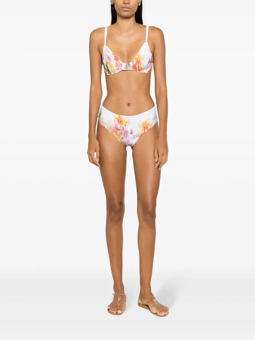 Graphic-Print Bikini Bottoms