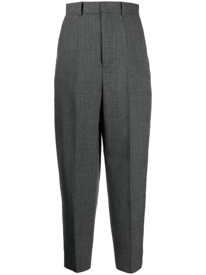 Pressed-Crease Wool Tailored Trousers