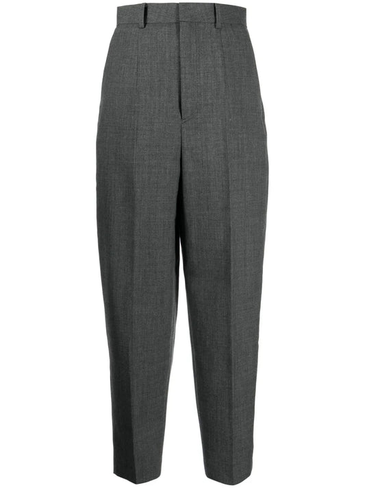 Pressed-Crease Wool Tailored Trousers
