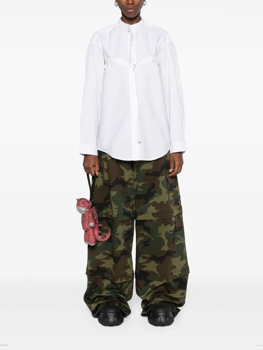 Buckle-Fastening Cotton Shirt