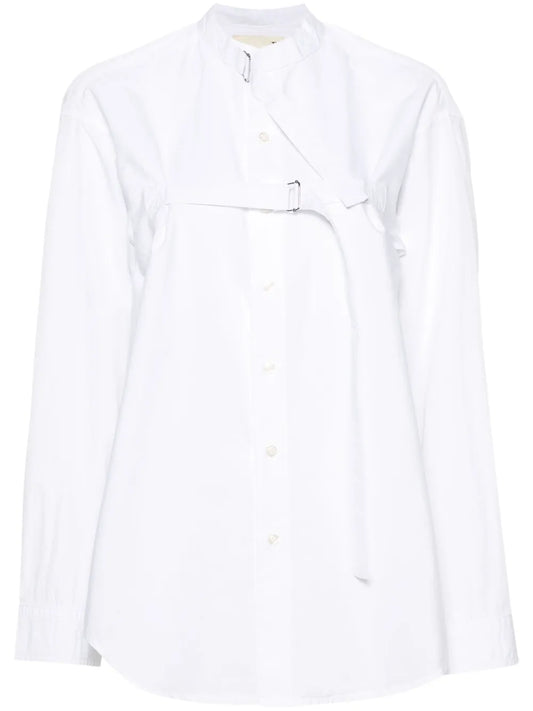 Buckle-Fastening Cotton Shirt