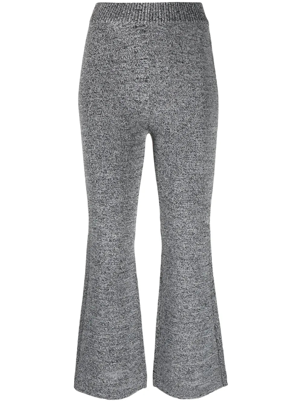 Mélange Cropped Flared Trousers