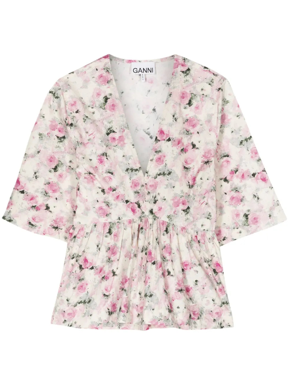 Floral-Print Organic Cotton Blouse