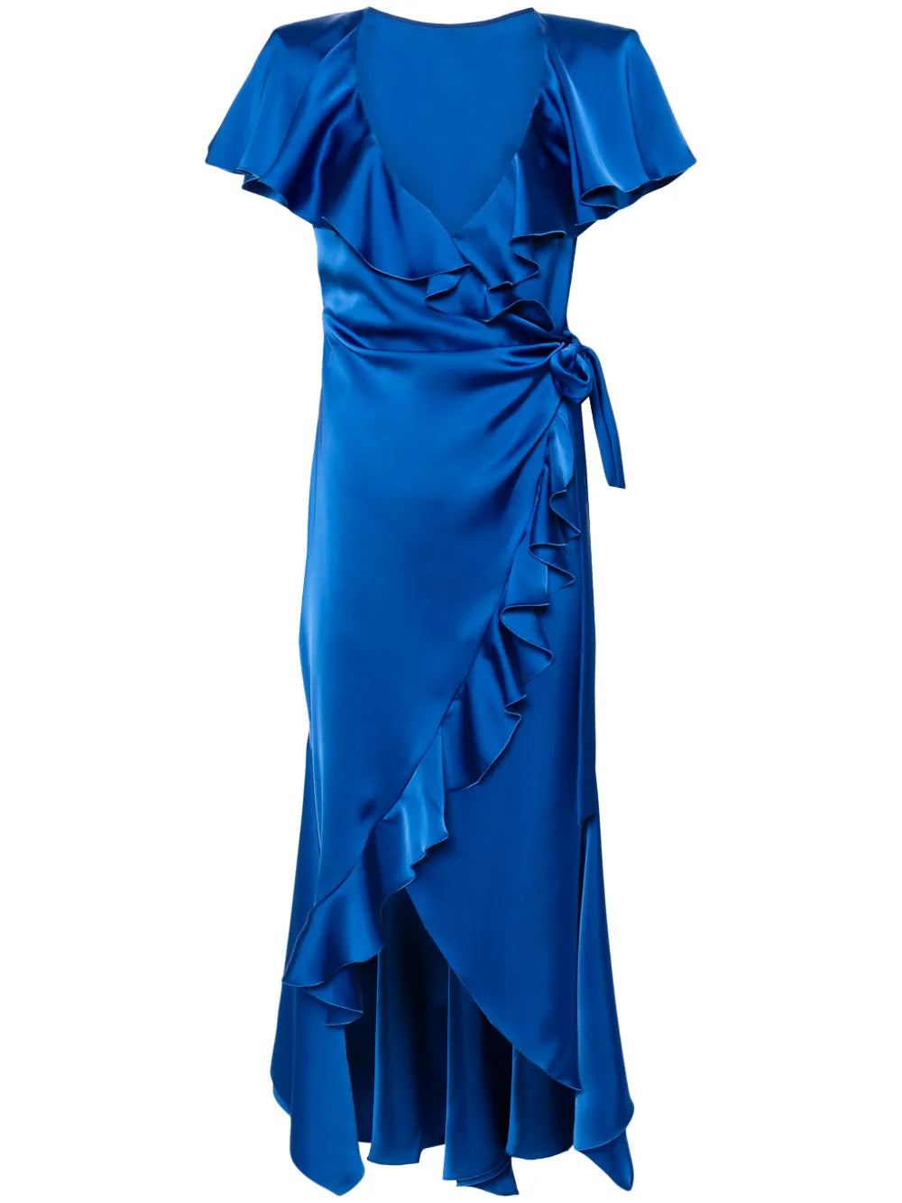 Ruffled Wrap Midi Dress