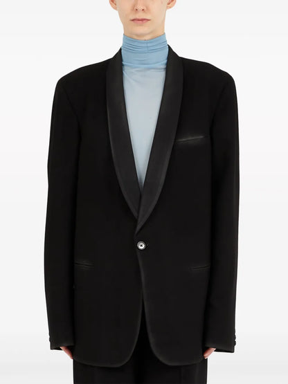 Four-Stitch Logo Single-Breasted Blazer