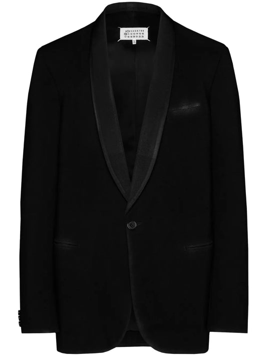 Four-Stitch Logo Single-Breasted Blazer