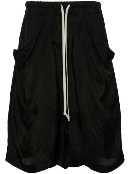 Drop-Crotch Satin Shorts
