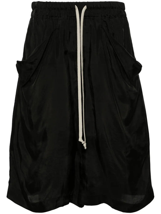 Drop-Crotch Satin Shorts