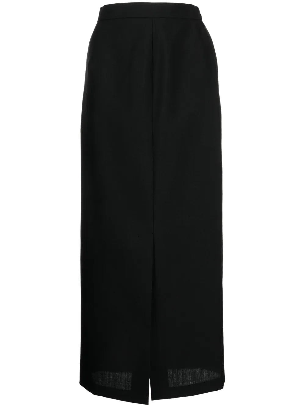 High-Waisted Wool Maxi Skirt