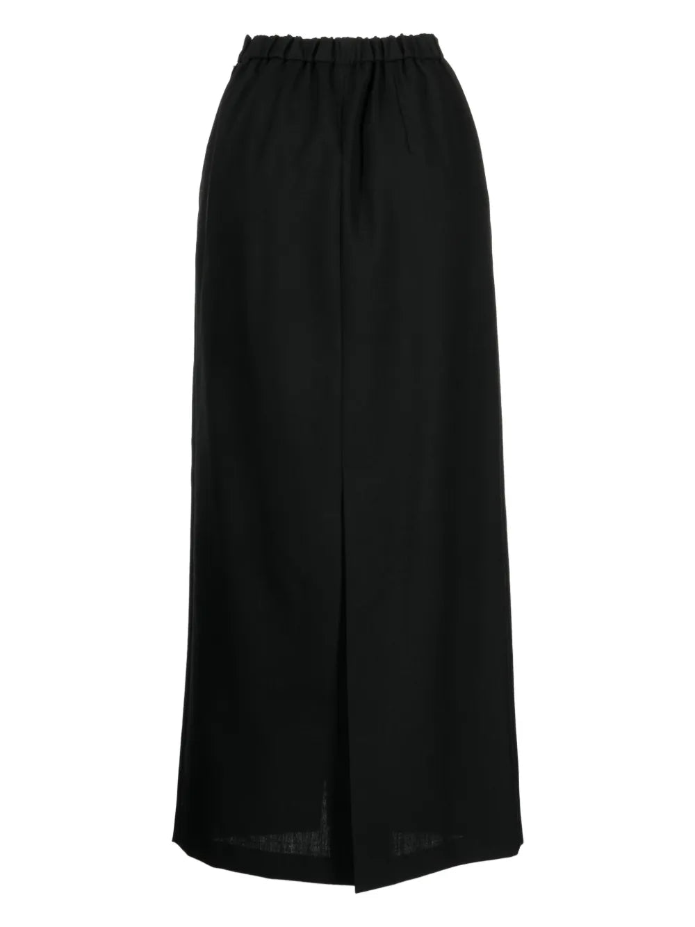 High-Waisted Wool Maxi Skirt