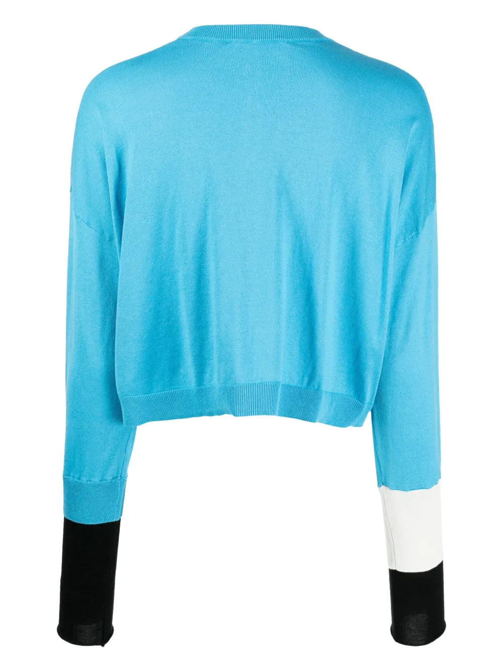 Colour-Block Fine-Knit Cardigan