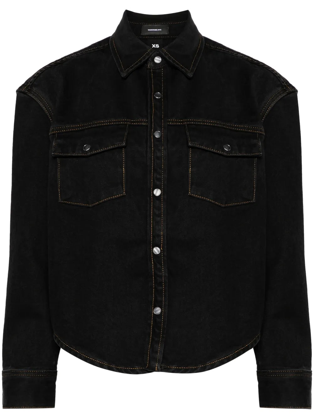 Curved-Hem Denim Jacket