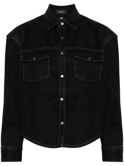Curved-Hem Denim Jacket