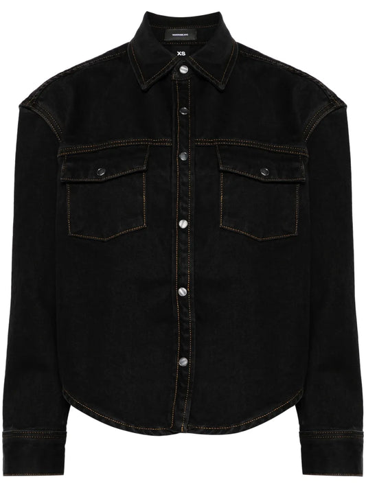 Curved-Hem Denim Jacket