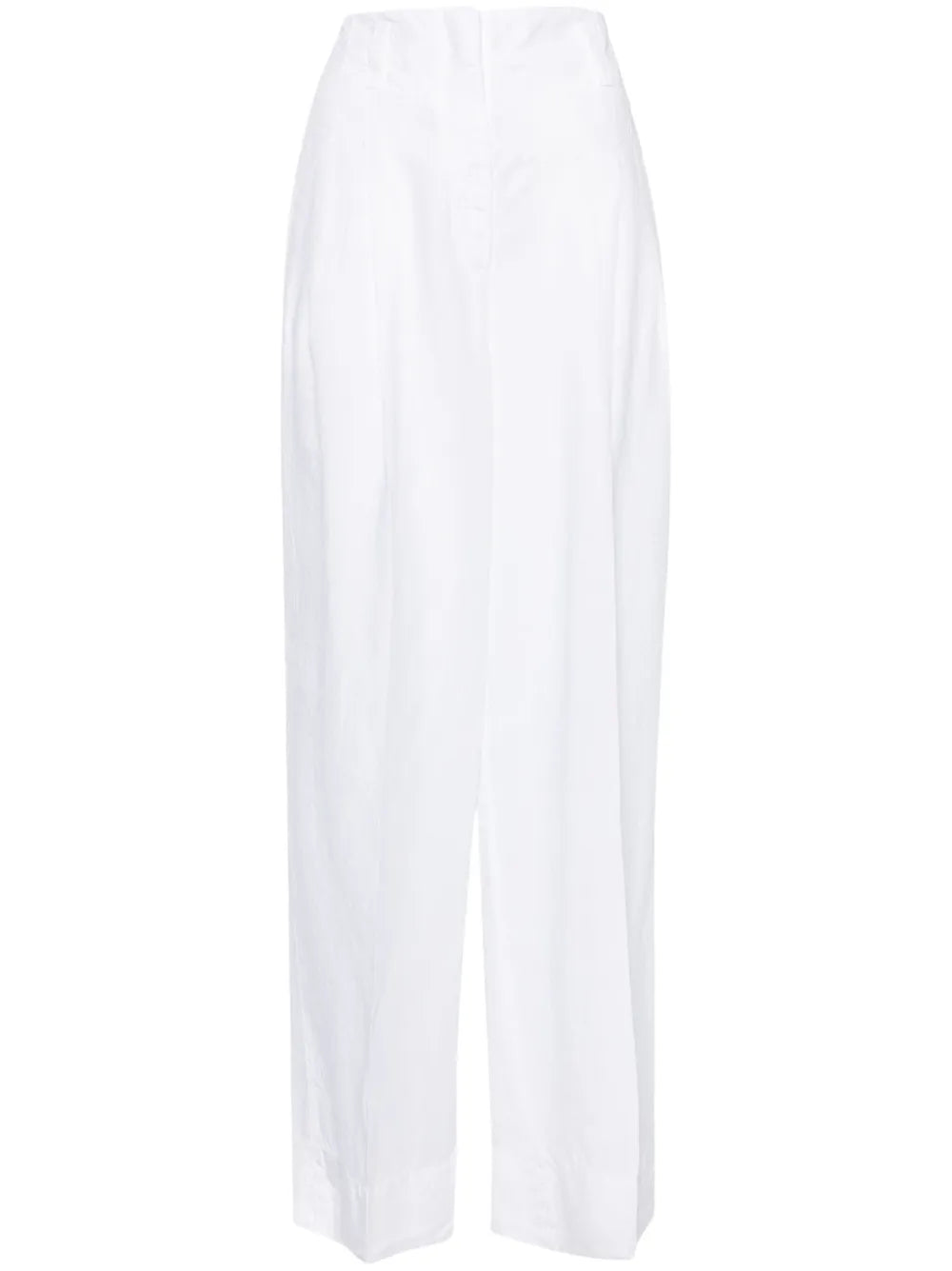 High-Waist Wide-Leg Linen Trousers