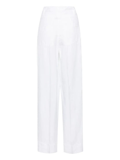 High-Waist Wide-Leg Linen Trousers