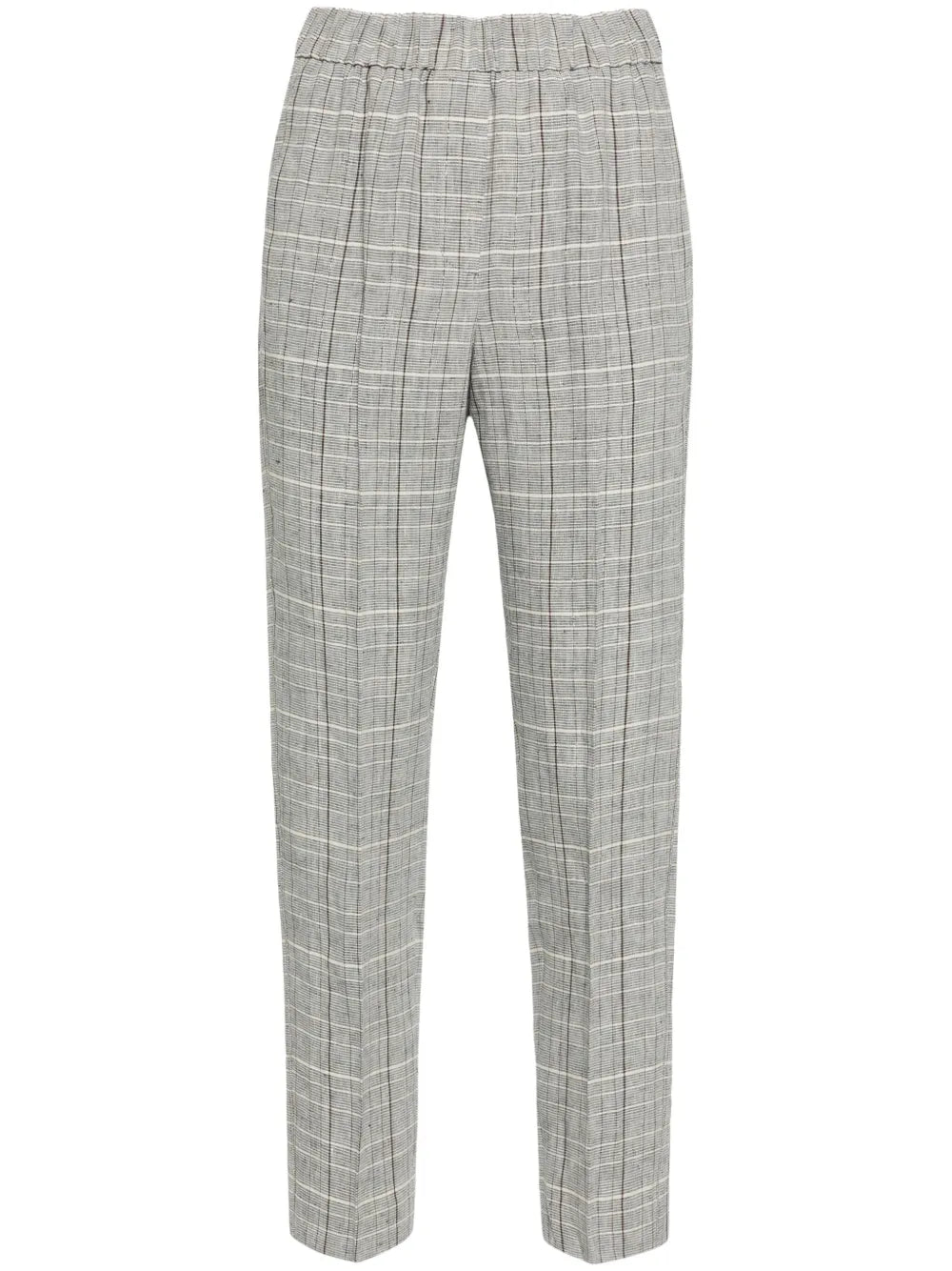 Plaid-Check Cropped Trousers
