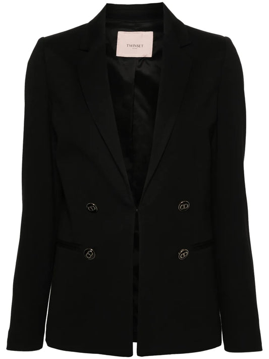 Logo-Plaque Crepe Blazer
