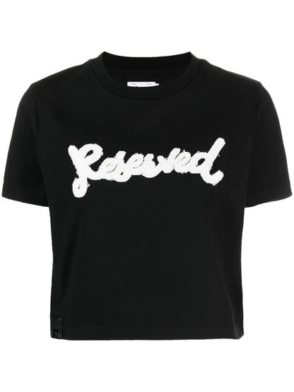 Slogan-Embroidered Cotton T-Shirt