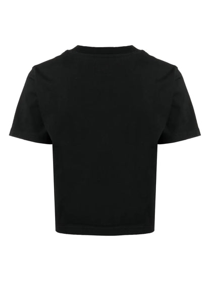 Slogan-Embroidered Cotton T-Shirt