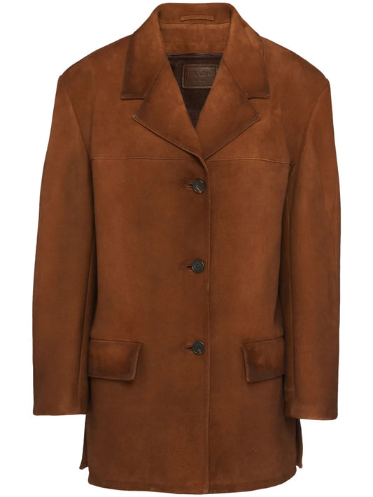 Single-Breasted Suede Blazer