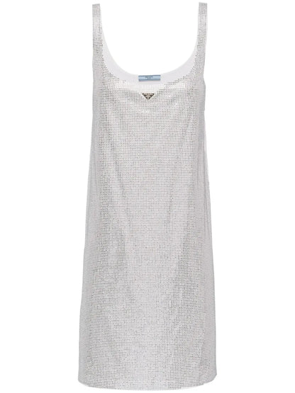 Rhinestoned Cotton Minidress