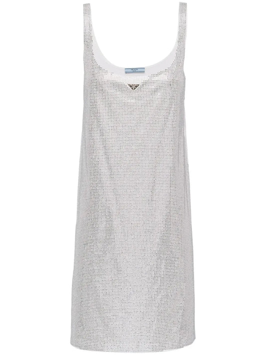 Rhinestoned Cotton Minidress