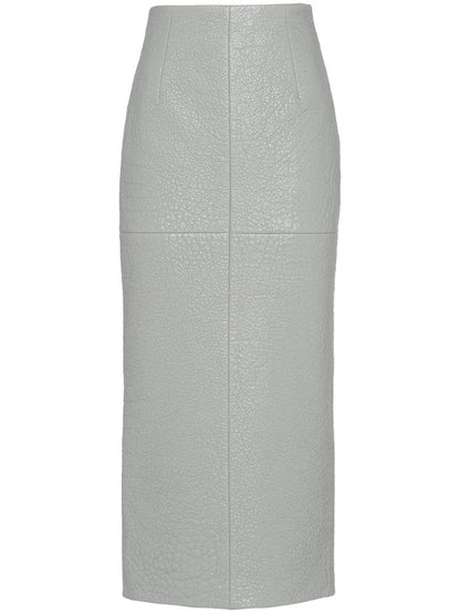 Nappa-Leather Midi Skirt