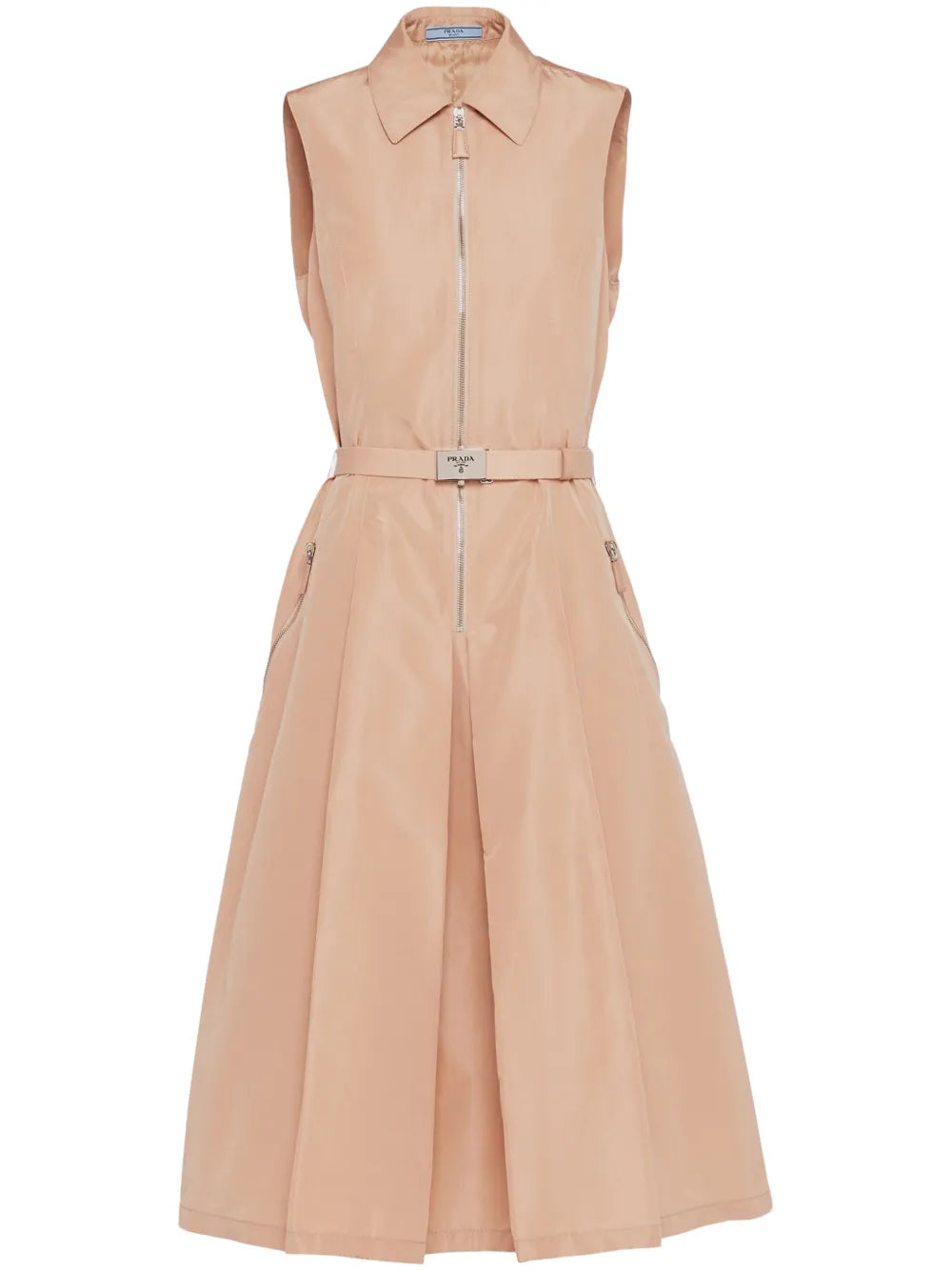Belted-Waist Midi Dress