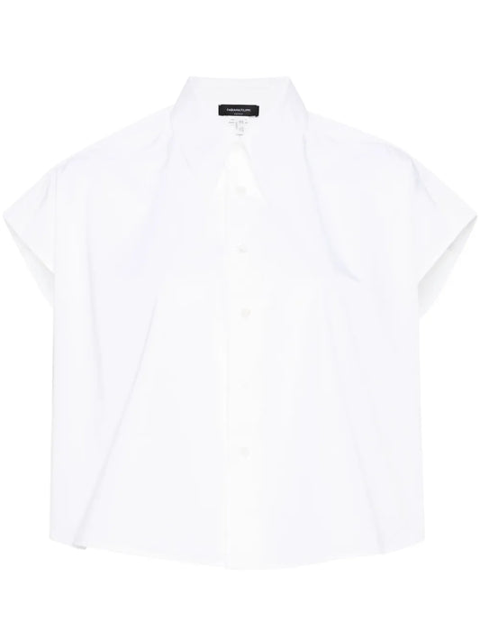 Cap-Sleeve Cotton Shirt