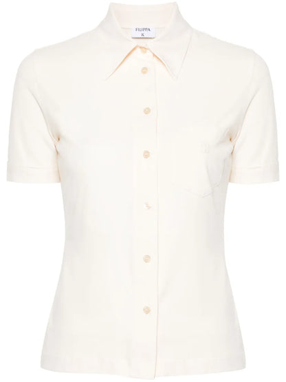 Monogram-Embroidered Cotton Shirt